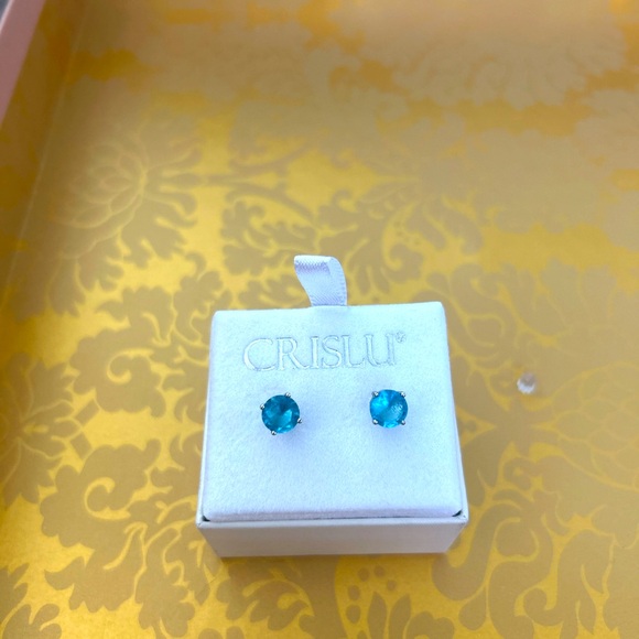 Blue stud earrings - Picture 2 of 2